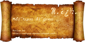 Mátyus Ágnes névjegykártya