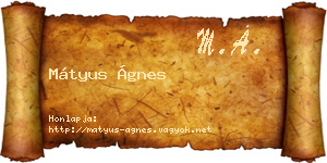 Mátyus Ágnes névjegykártya