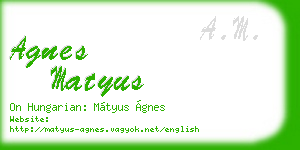 agnes matyus business card
